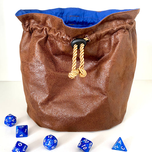 Brown and Blue Giant Dice Bag - No Sections